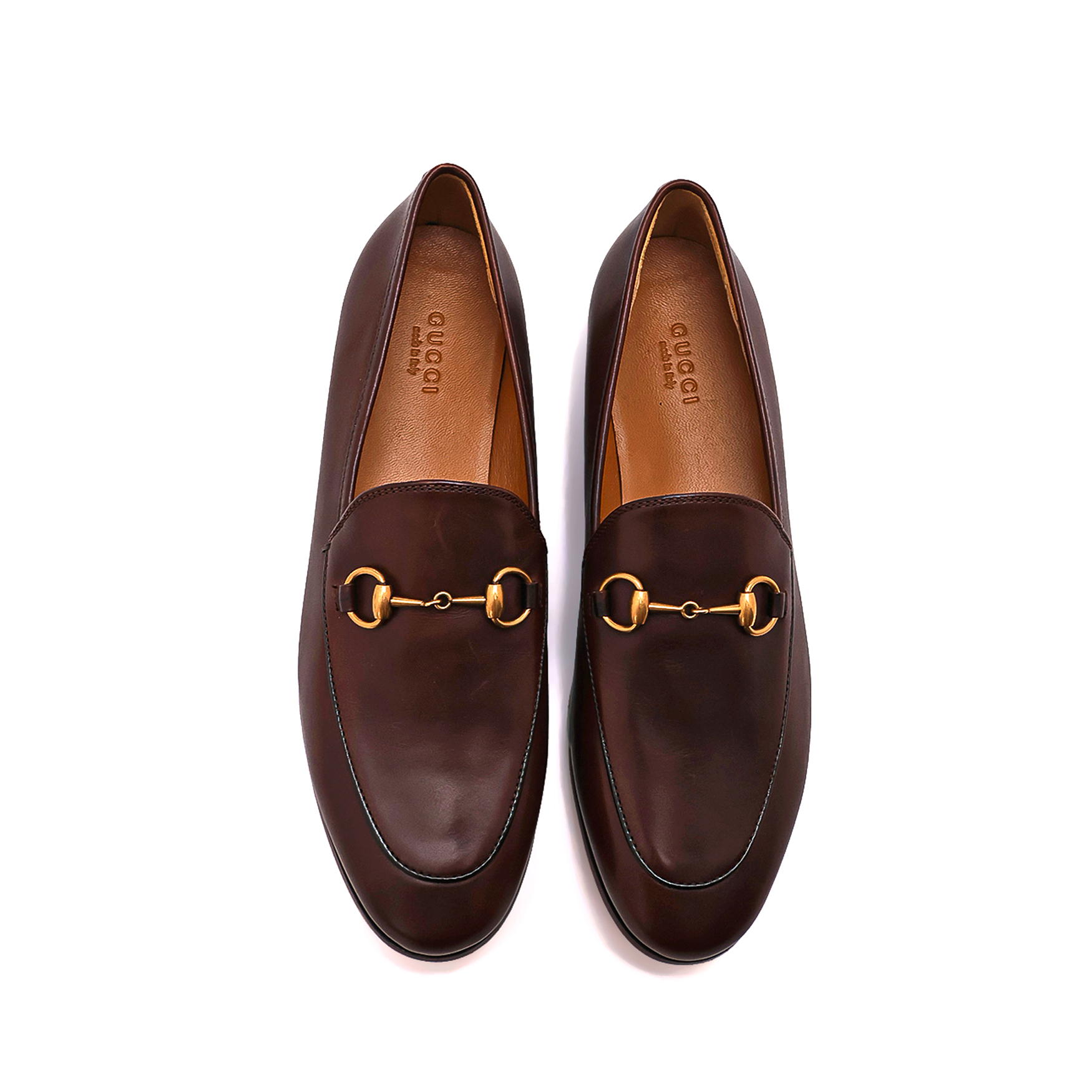 Gucci - Brown Jordaan Leather Horsebit Loafers